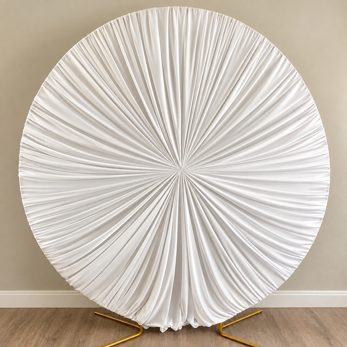 Pleated Circular Backdrop Covers | White 6.6