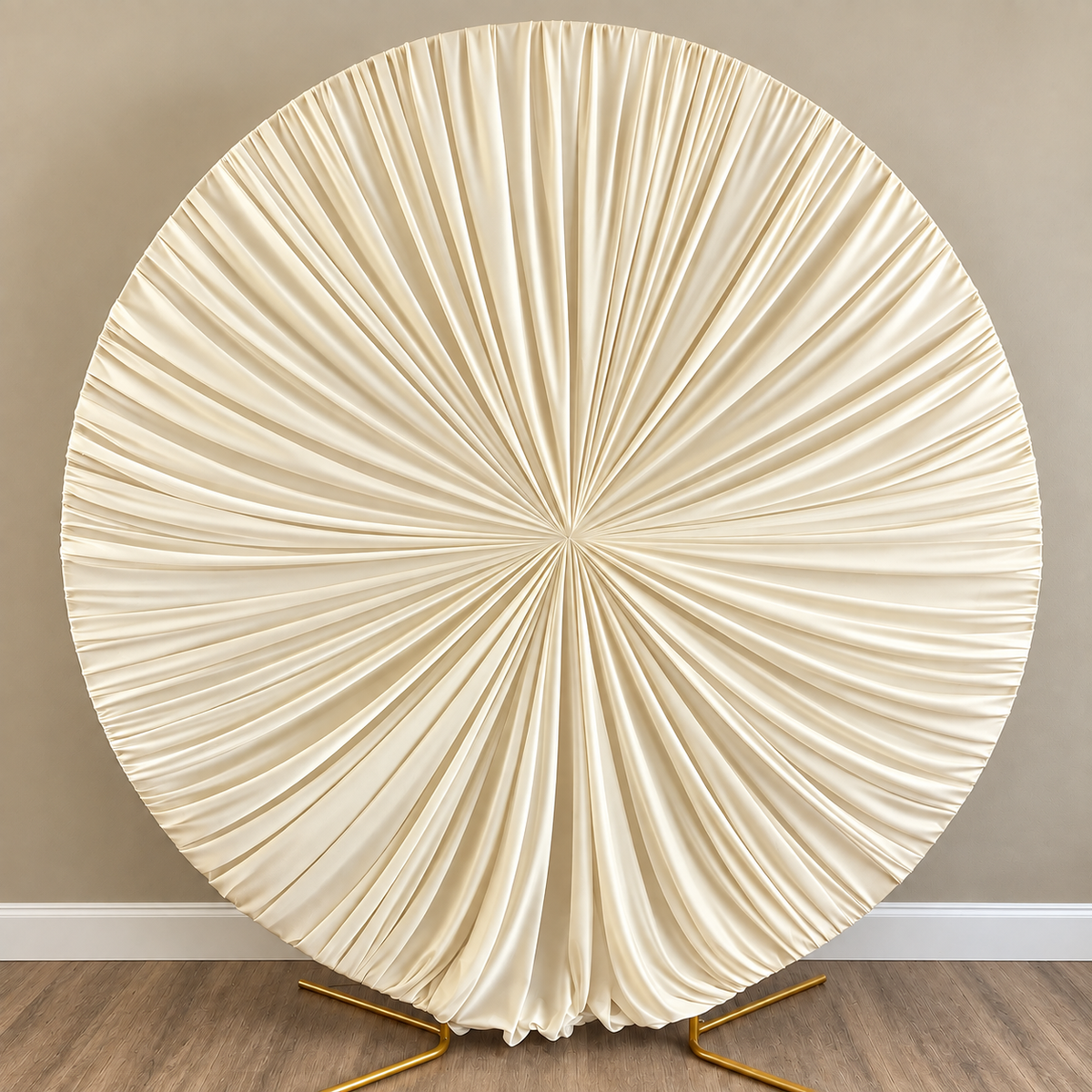 Pleated Circular Backdrop Covers | Ivory 6.6