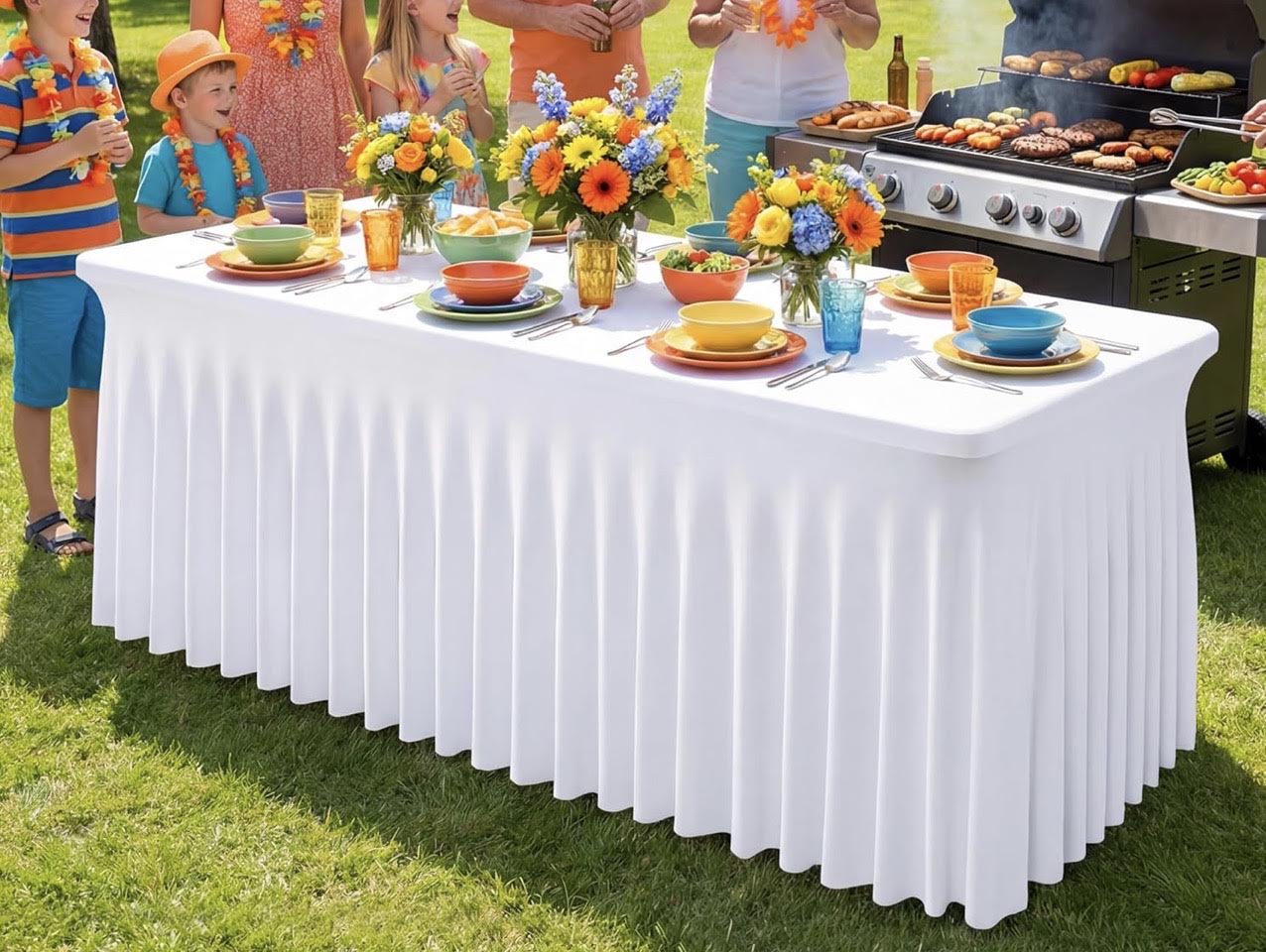Mantel de Spandex, Mantel Elástico Ajustable Extensible para Mesas Rectangulares