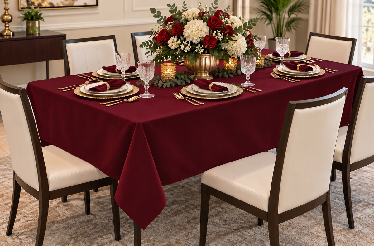 Mantel Rectangular-  Burgundy 60" x 108"