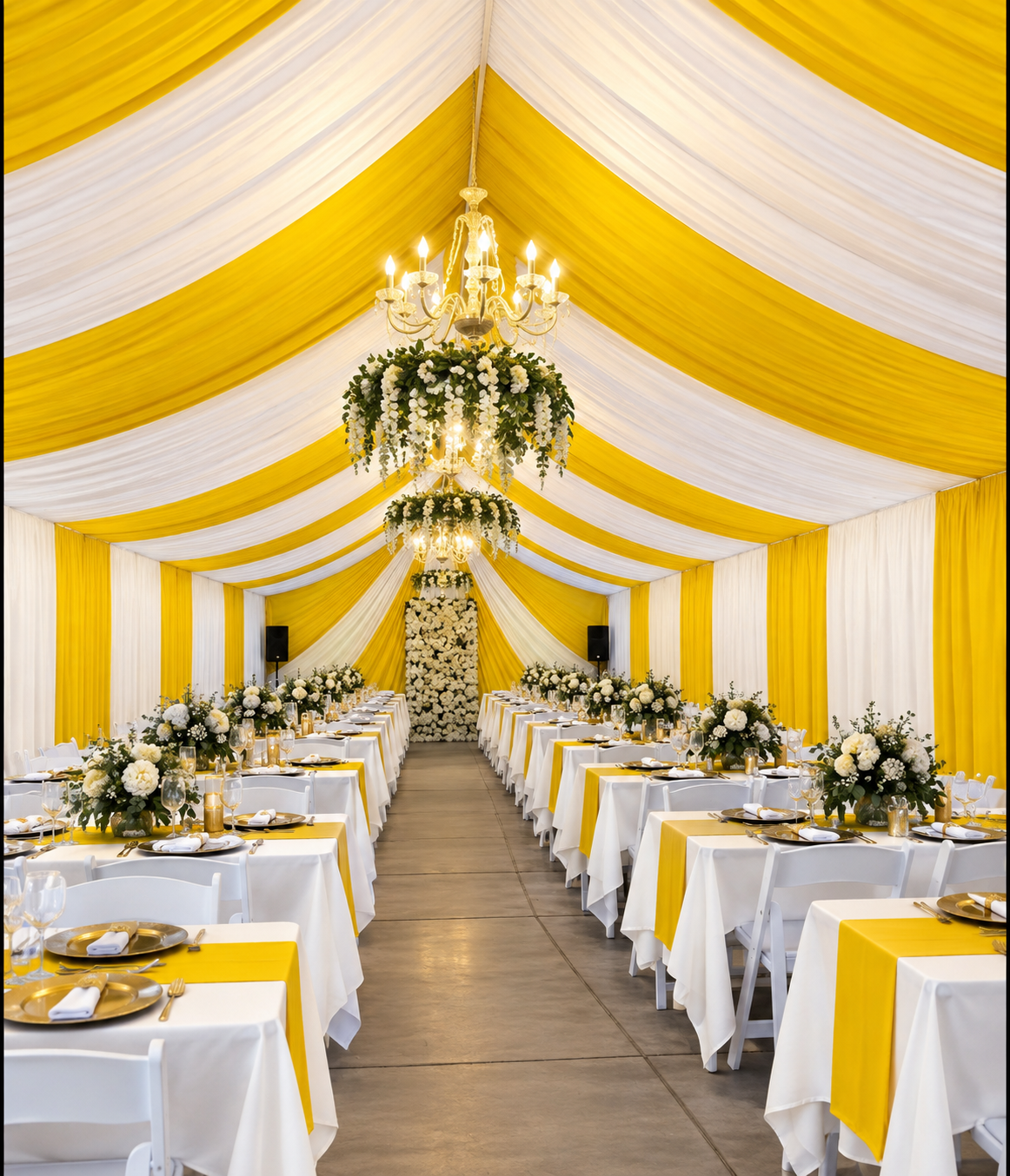 Cortinas Para Carpas | 12 yardas 5 costuras | Yellow