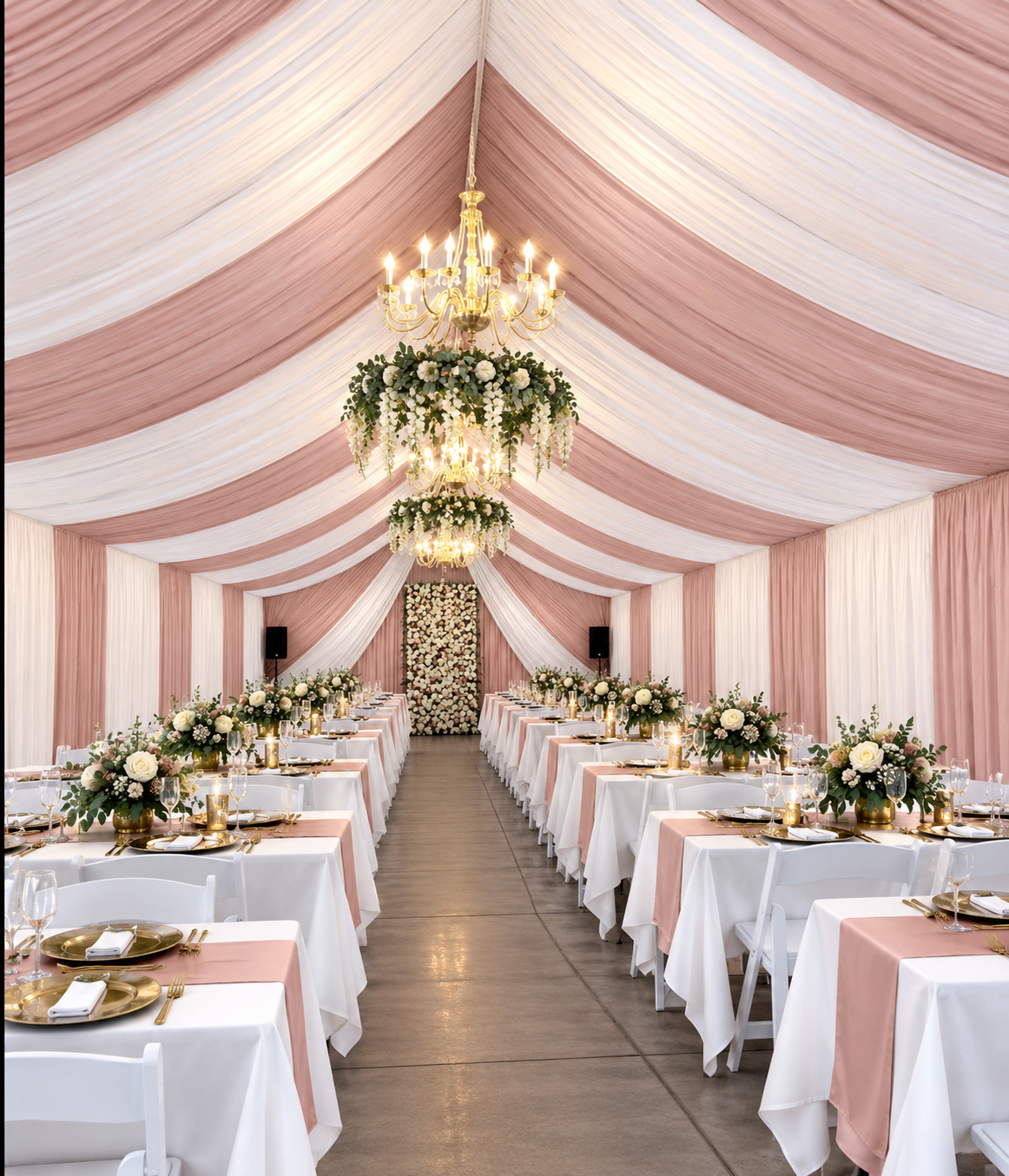 Cortinas Para Carpas | 12 yardas 5 costuras | Rose