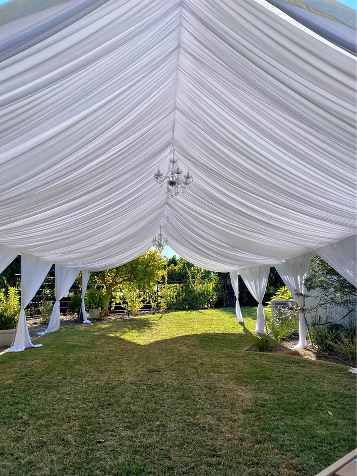 DRAPPING BLANCO PARA TU CARPA CON 5 COSTURA DE 5 PIES X 12 YARDAS TELA ...