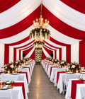 Cortinas Para Carpas | 12 yardas 5 costuras | Red