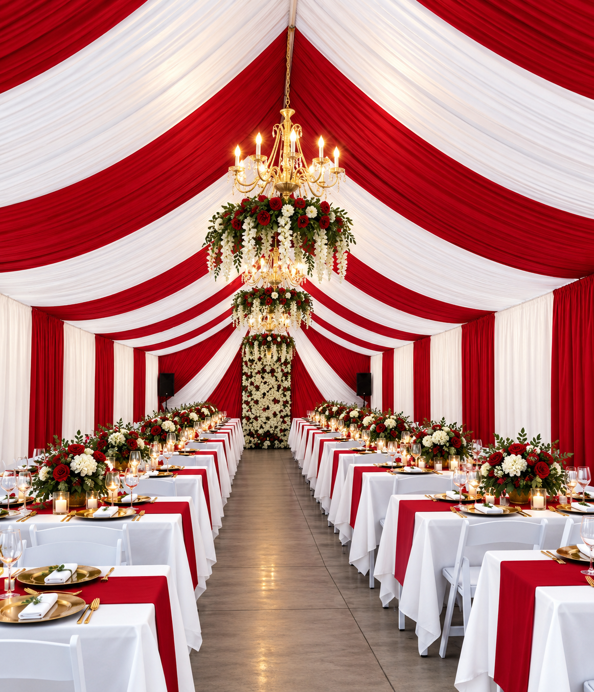 Cortinas Para Carpas | 12 yardas 5 costuras | Red