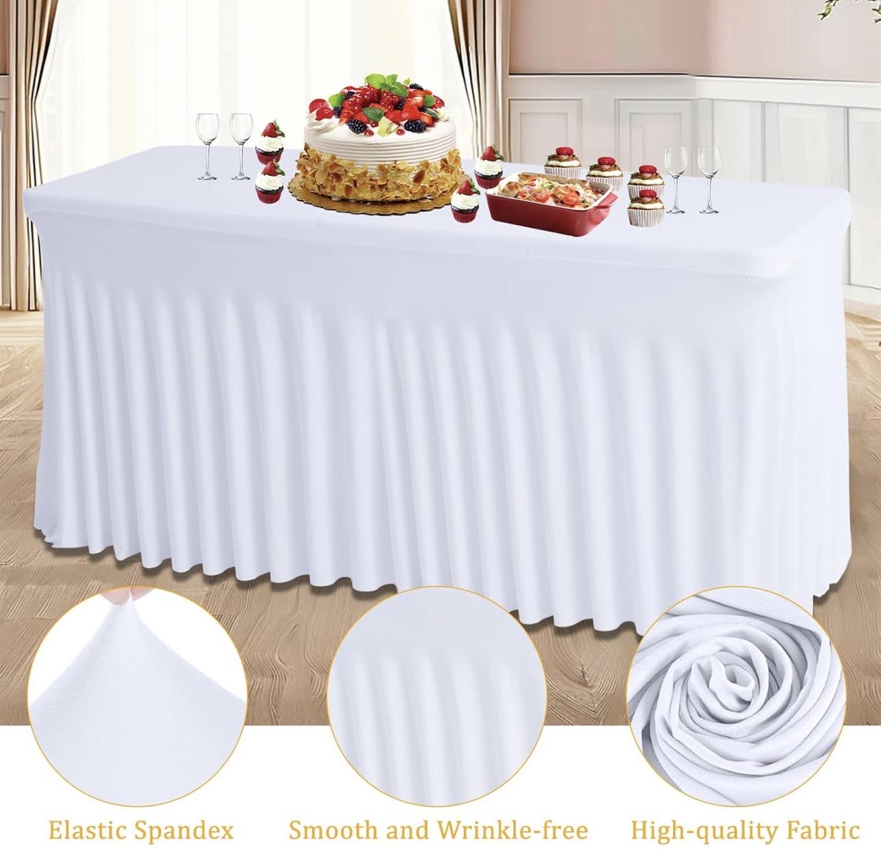 Mantel de Spandex, Mantel Elástico Ajustable Extensible para Mesas Rectangulares