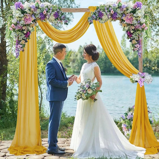 DRAPPING TELA CHIFFON  (. 12 PIES)  2 COSTURAS. ( GOLD )