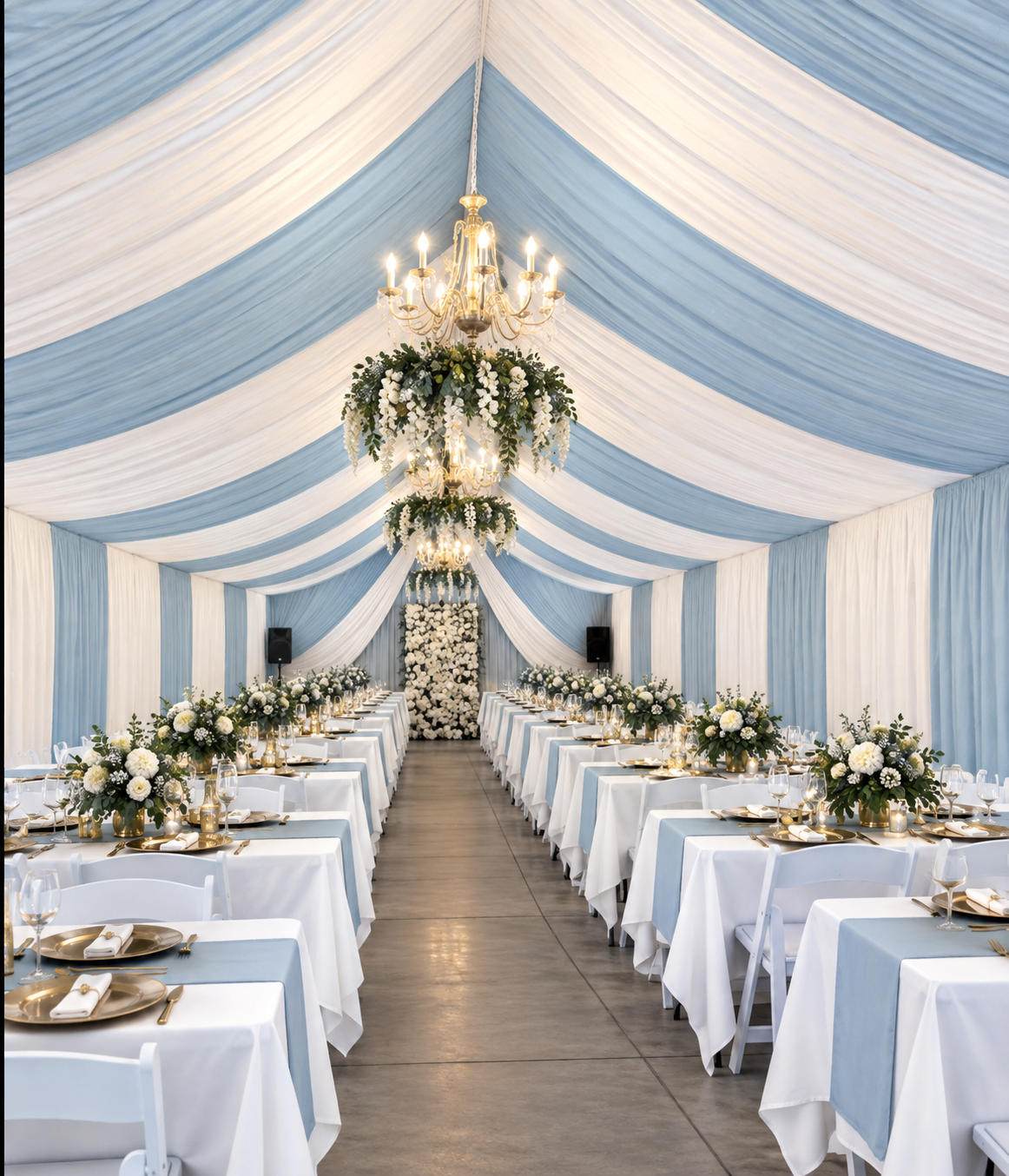 Cortinas Para Carpas | 12 yardas 3 costuras | Blue
