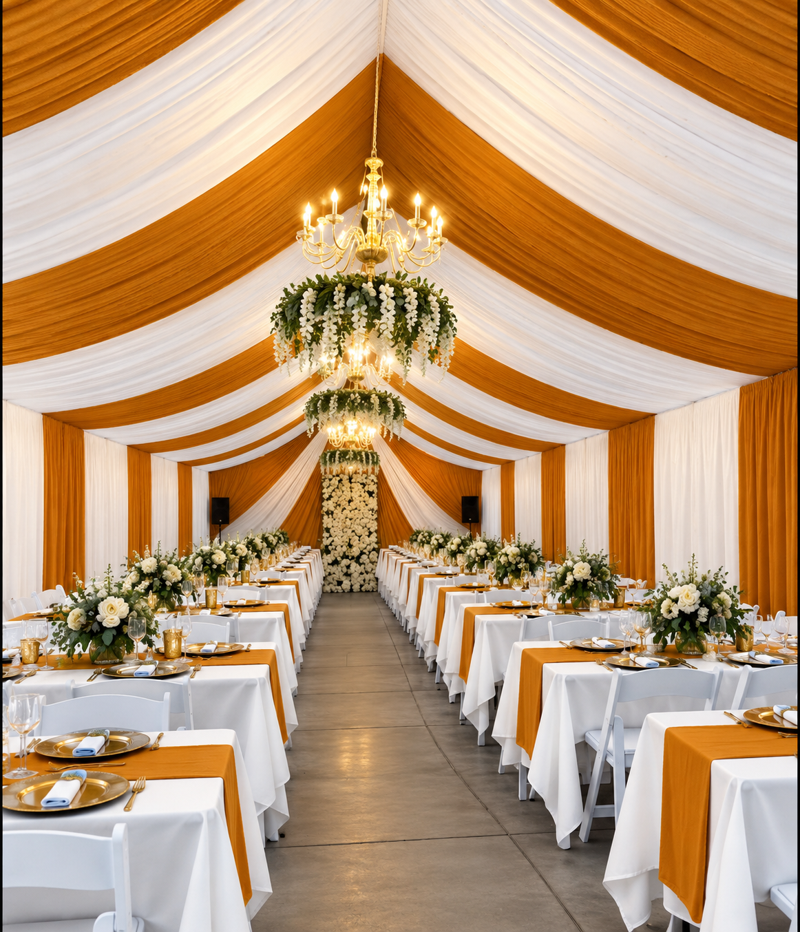 Cortinas Para Carpas | 12 yardas 5 costuras | Mustard