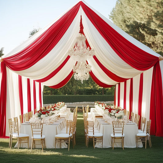 DRAPPING  BLANCO PARA TU CARPA  CON  5 COSTURA DE  5 PIES X 12 YARDAS TELA INTERLACK