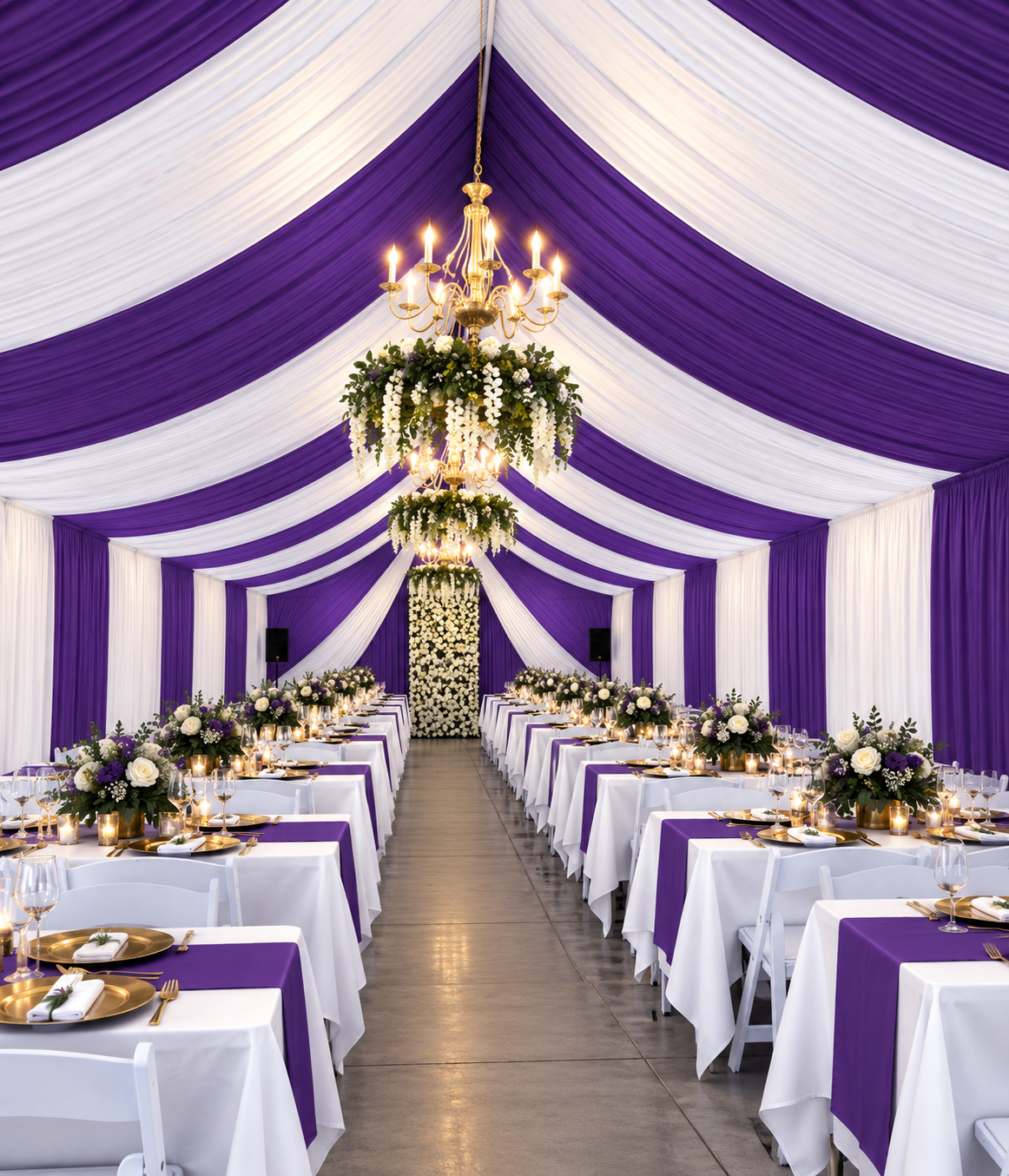 Cortinas Para Carpas | 12 yardas 5 costuras | Purple