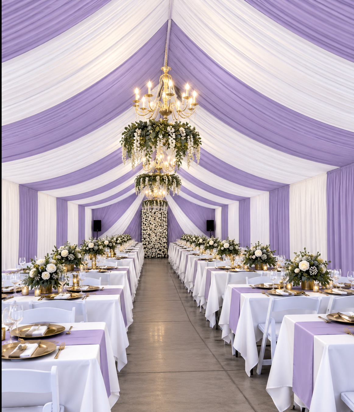 Cortinas Para Carpas | 12 yardas 5 costuras | Lilac