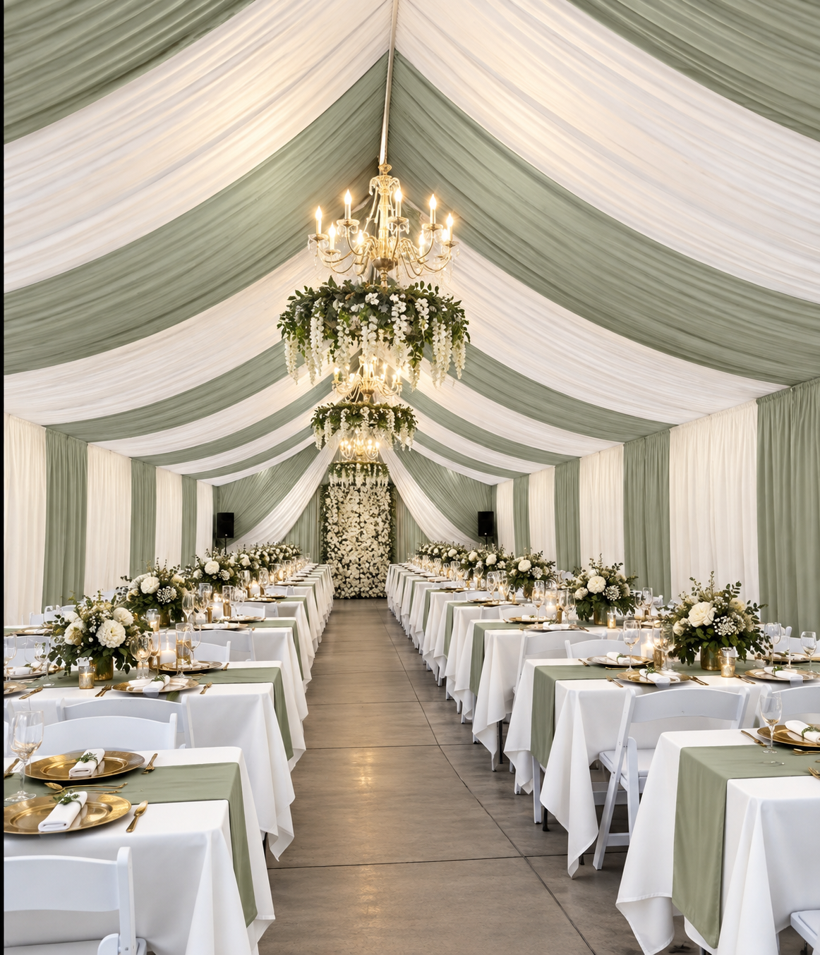 Cortinas Para Carpas | 12 yardas 5 costuras | Sage