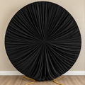 Pleated Circular Backdrop Covers | Black 6.6